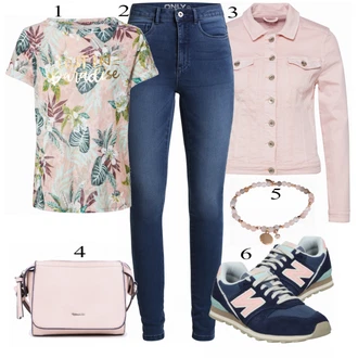 Outfit s Růžová/Zlatý Náramek Fossil "Letní Outfit"