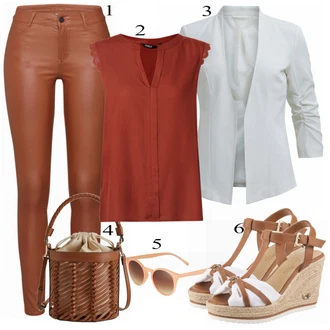 Outfit s Červená Halenka a Tunika/Halenka Móda Pro Plnoštíhlou/Halenka & Tunika Only "Letní Outfit"