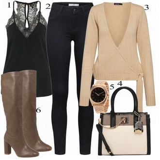 Outfit s Zelená Bota Kozačka About You "boohoo pulovr"