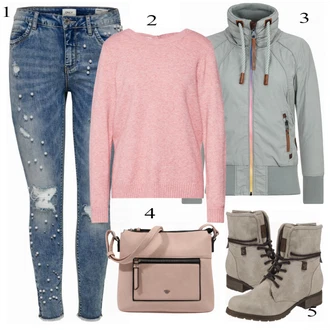 Outfit s Kozačka Tom Tailor "motýl"