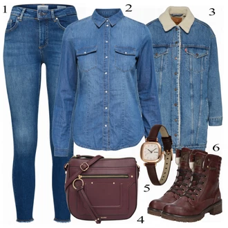 Outfit s Černá Hodinky "onlydžínový vzhled"