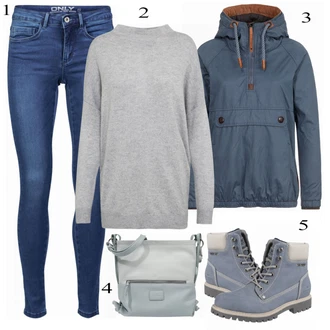 Outfit s Šedá Naketano "modrá obloha"