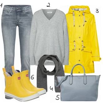 Old Money Outfit s Šedá/Tmavě šedá Šál/Kruhový Šál levi's ® "žlutý"Look: Cool, Krásný, Old Money, Nadrozměrné, Bezešvé, Traditional, Univerzitní, Retro, 80tá léta