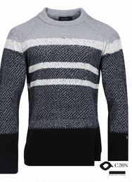 Wollpullover in Grau und Schwarz