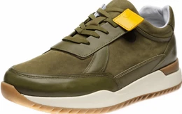 Dunkelgrüne Ledersneaker