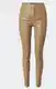 Béžové Skinny Kožené Kalhoty