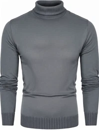 Graue Rollkragenpullover