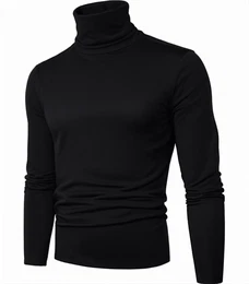 Schwarze Rollkragenpullover für Männer