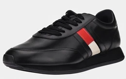 Schwarze Leder Sneaker