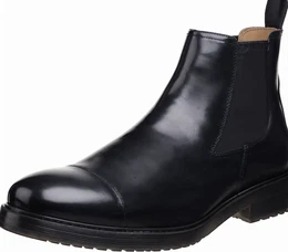 Schwarze Lederstiefeletten