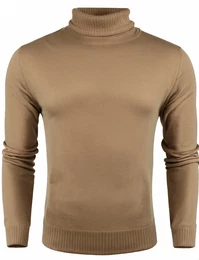 Beige Rollkragenpullover