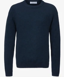 Dunkelblaue Wollpullover