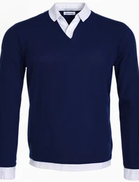 Dunkelblaue Kaschmir Pullover
