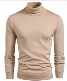 Braune Rollkragenpullover