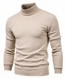 Beige Rollkragenpullover