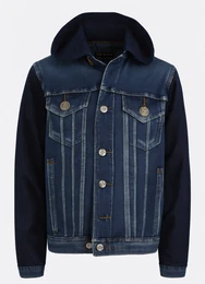 Dunkelblaue kurze Jeansjacken