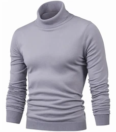 Graue Rollkragenpullover