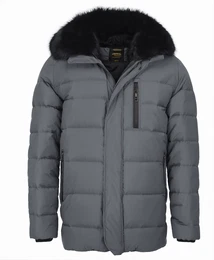 Grau Duffle Mantel Winter für Männer