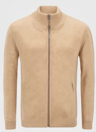 Beige Strickfleecejacken