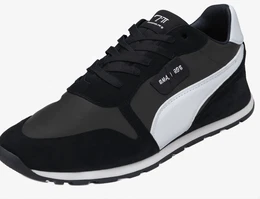 Schwarze Leder Sneaker