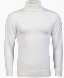Weiße Rollkragenpullover
