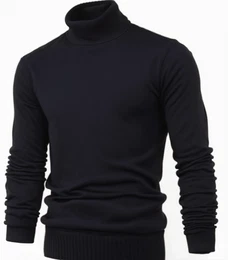 Schwarze Rollkragenpullover für Männer