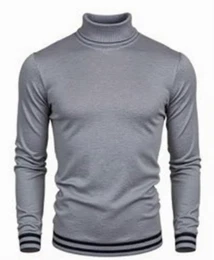 Hellgraue Rollkragenpullover