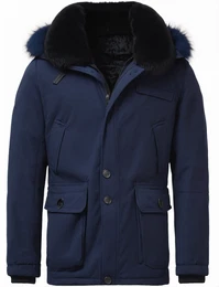 Dunkelblaue Winterjacken