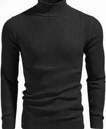 Schwarze Rollkragenpullover für Männer
