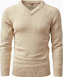 Beige Wollpullover