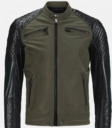 Grüne Bikerjacken