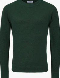 Dunkelgrüne Feinstrickpullover