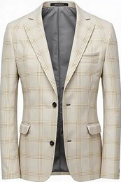 Beigekarierte Blazer