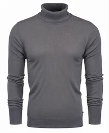Graue Rollkragenpullover
