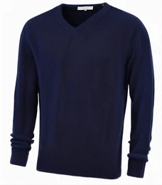 Dunkelblaue Wollpullover
