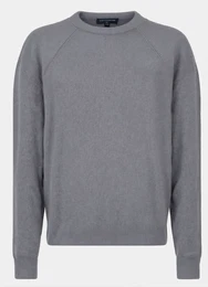 Hellgraue Feinstrickpullover