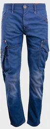 Dunkelblaue Cargojeans