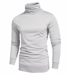 Graue Rollkragenpullover