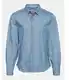 Modra Dolg rokav Denim Bluze za dame