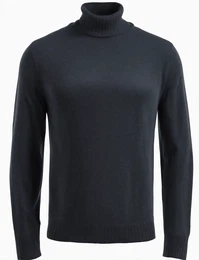 Dunkelgraue Rollkragenpullover