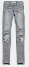 Hellgraue Ripped Jeans