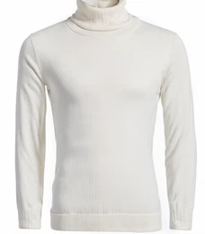 Weiße Rollkragenpullover