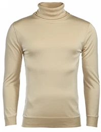 Creme Rollkragenpullover