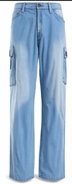 Hellblaue Cargojeans