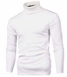 Weiße Rollkragenpullover