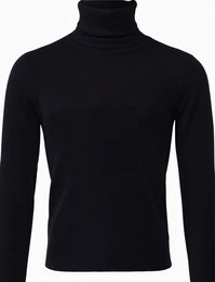 Schwarze Rollkragenpullover für Männer