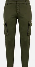 Dunkelgrüne Cargojeans