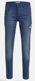 Blaue Skinny Jeans mit Löchern