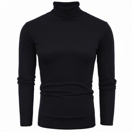 Schwarze Rollkragenpullover für Männer