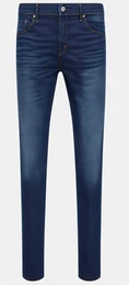 Dunkelblaue Skinny Jeans mit Schlitz